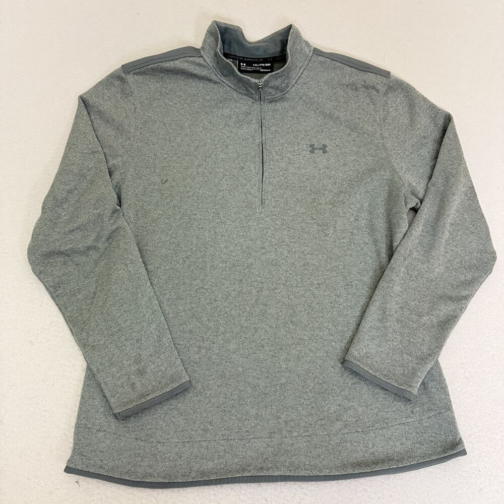 Under Armour ColdGear 1/4 Zip Pullover XXL Green Loose Fit Athletic Top